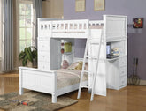 Willoughby White Loft Bed Model 10970W By ACME Furniture